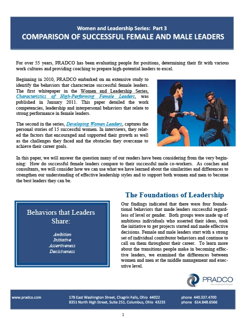 Comparision of successful female and male leaders