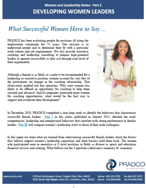 Developing women leaders